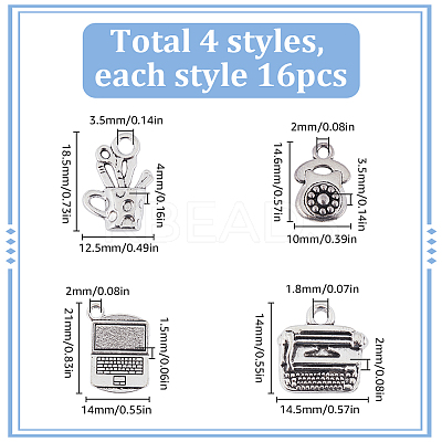 4 Styles Tibetan Style Alloy Pendants FIND-SC0011-03-1