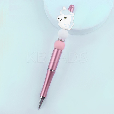 12Pcs 4 Colors Unicorn Silicone Focal Beads SIL-GO0001-26-1