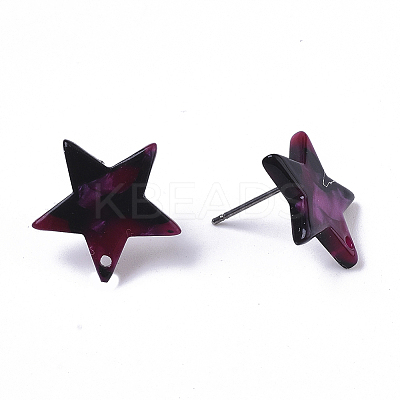 Cellulose Acetate(Resin) Stud Earring Findings KY-R022-022-1