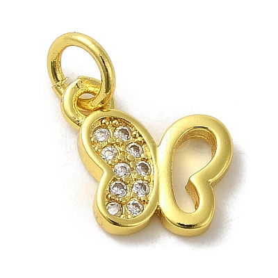 Real 18K Gold Plated Brass Pave Cubic Zirconia Pendants KK-M283-10A-01-1
