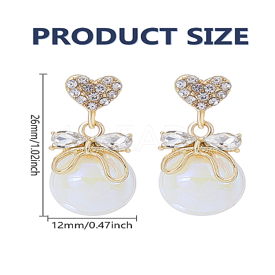 1 Pair Alloy Rhinestione Stud Earrings EJEW-LP0004-94-1