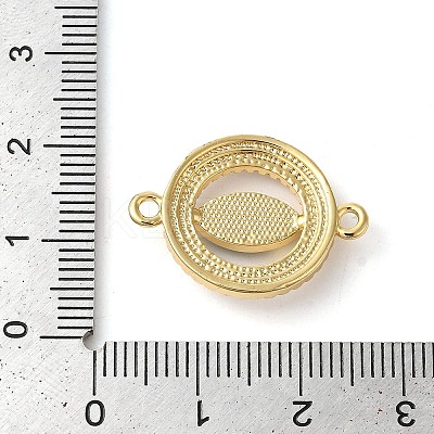 Rack Plating Brass Micro Pave Clear Cubic Zirconia Ring with Horse Eye Connector Charms KK-K385-98G-02-1