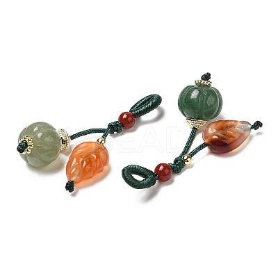 Natural Green Aventurine & Natural Agate Pendant Decorations G-G008-08G-1