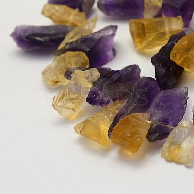 Rough Raw Natural Citrine and Amethyst Beads Strands G-K202-24-1