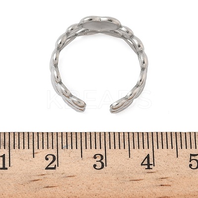304 Stainless Steel Open Cuff Rings for Women RJEW-A079-05A-P-1