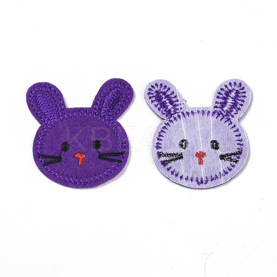 Bunny Computerized Embroidery Cloth Iron On/Sew On Patches AJEW-S076-021-1