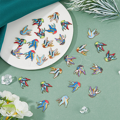 40Pcs 5 Colors Rack Plating Alloy Pendants FIND-DC0005-46-1