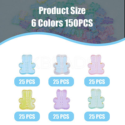 150Pcs 6 Colors Transparent Electroplate Glass Beads Strands GLAA-FH0001-76-1