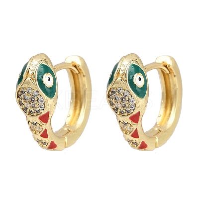 Brass Micro Pave Cubic Zirconia Hoop Earrings EJEW-B146-02G-05-1