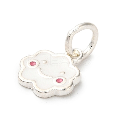 925 Sterling Silver White Enamel Charms STER-C014-02A-S-1
