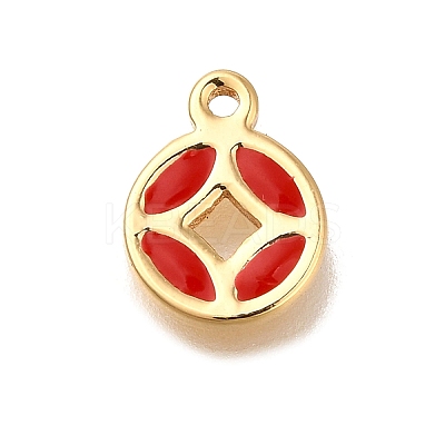 Brass Enamel Charms KK-M301-10G-1