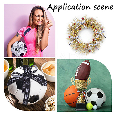 4 Rolls 4 Styles Polyester Sport Ball Printed Grosgrain Ribbon OCOR-GF0004-31B-1