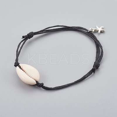 Adjustable Cowrie Shell Anklets AJEW-AN00242-1