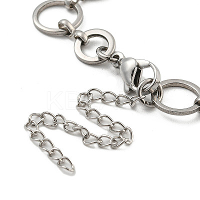 Non-Tarnish 304 Stainless Steel Ring Link Chains Bracelets for Men & Women LS-BJEW-D042-13P-1
