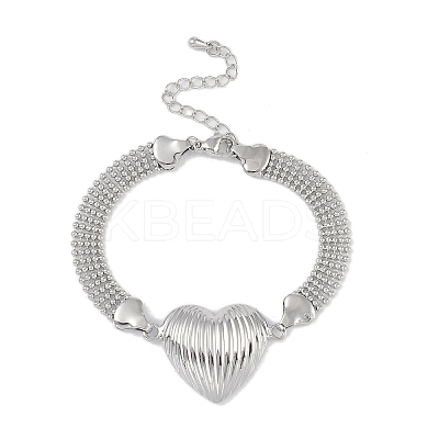 Brass Hollow Ball Chain Bracelets BJEW-H609-02P-1