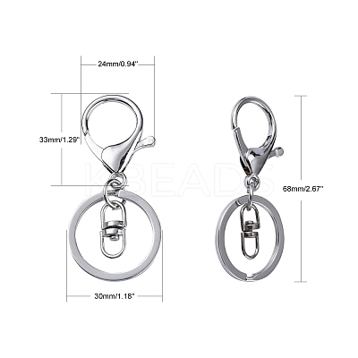 Iron Alloy Lobster Claw Clasp Keychain KEYC-D016-P-1