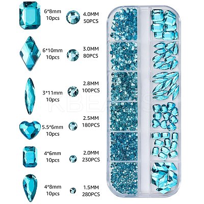 1 Set Glass Rhinestone Nail Art Decoration MRMJ-CP0001-32C-1