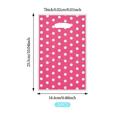 Polka Dot PET Plastic Packing Bags with Die Cut Hole Handle ABAG-TADJ0002-001B-1