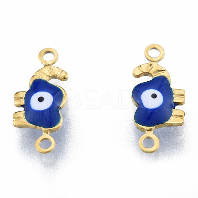 Ion Plating(IP) 304 Stainless Steel Enamel Connector Charms STAS-N092-177A-1