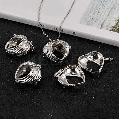 Eco-Friendly Rack Plating Brass Hollow Heart Cage Pendants KK-M180-09P-NR-1