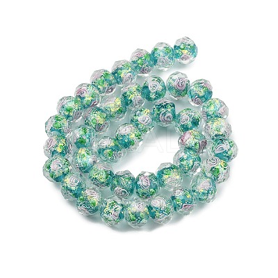 Handmade Foil Lampwork Beads Strands FOIL-S136-001F-1