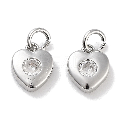 Brass Micro Pave Cubic Zirconia Charms KK-C051-07P-03-1
