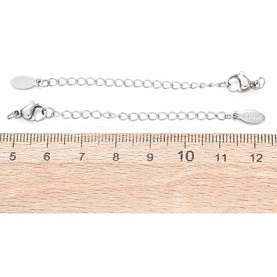 304 Stainless Steel Chain Extender with Oval Charms STAS-G383-07P-1