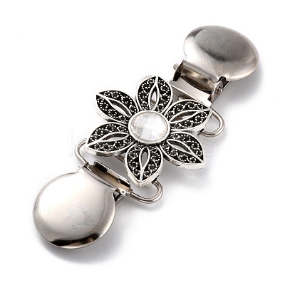 Vintage Alloy with Rhinestone Cardigan Clips JEWB-B002-06AS-1