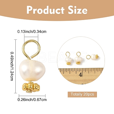 20Pcs Natural Cultured Freshwater Pearl Potato Charms PALLOY-YW00087-1