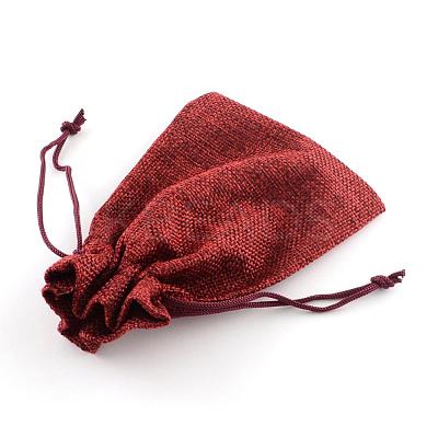 Burlap Packing Pouches Drawstring Bags ABAG-Q050-13x18-06-1