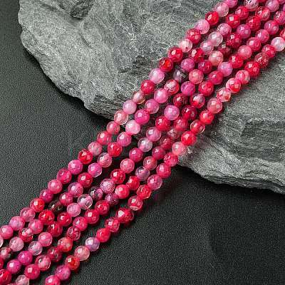 Natural Crackle Agate Bead Strands G-R344-4mm-55-1