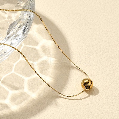 Stainless Steel Round Pendant Necklaces for Women NJEW-G160-02G-1