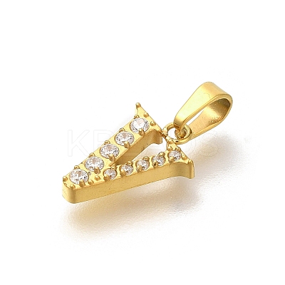 Ion Plating(IP) 304 Stainless Steel Micro Pave Cubic Zirconia Pendants STAS-H228-02G-05-1