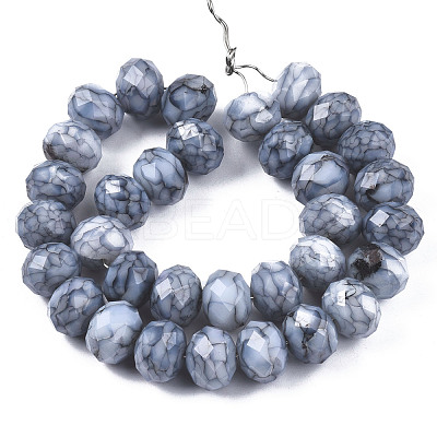 Opaque Baking Paint Glass Beads Strands EGLA-N006-009C-A10-1