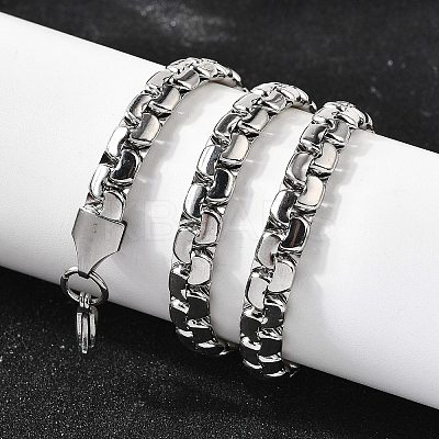 201 Stainless Steel Box Chain Necklaces for Men LS-STAS-V011-01B-P-1-1