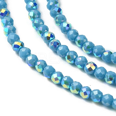 Electroplated Glass Beads Strands EGLA-P055-01A-03-1