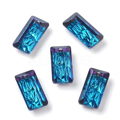 Embossed Glass Rhinestone Pendants GLAA-J101-07A-001BB-1