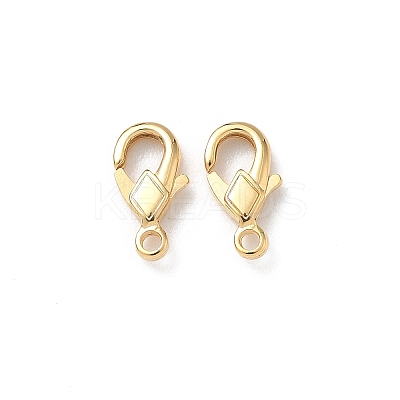 Rhombus Brass Lobster Claw Clasps KK-H083-16G-1
