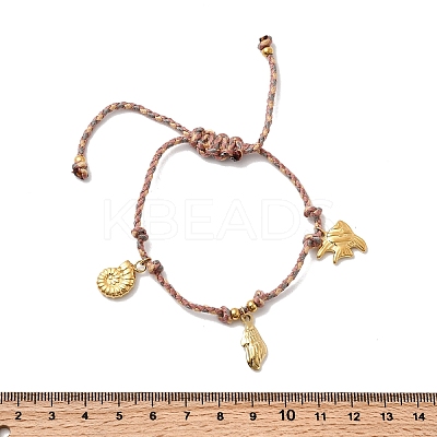 Ocean Series 304 Stainless Steel Charm Bracelets BJEW-K237-25A-G-1