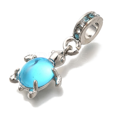 Rack Plating Alloy Rhinestone European Dangle Charms FIND-H005-45P-06-1