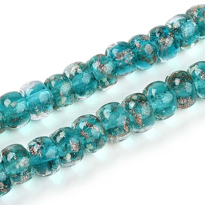 Luminous Handmade Gold Foil Glass Beads Strands FOIL-N029-02A-05-1