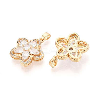 Brass Micro Pave Cubic Zirconia Pendants KK-N272-07G-1
