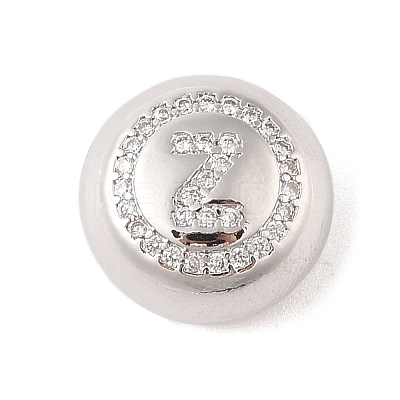 Rack Plating Brass & Clear Cubic Zirconia Pendants KK-Z047-07P-Z-RS-1