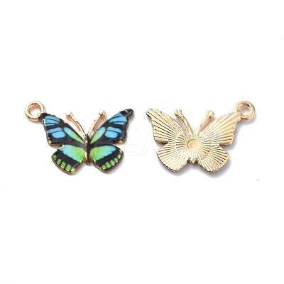 Light Gold Alloy Enamel Pendants ENAM-G210-02LG-02-1