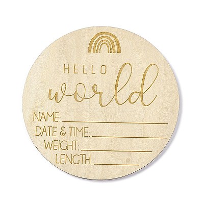 Wooden Hello World Baby Photo Props WOOD-D023-07-1