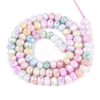 Anti-Tarnish Electroplate Rondelle Glass Beads Strands EGLA-T021-6mm-17-10-1
