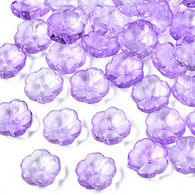 Transparent Spray Painted Glass Beads GLAA-Q089-003-G005-1