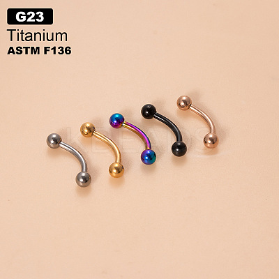 G23 Titanium Eyebrow Round Ball Curved Barbell Eyebrow Rings WGFD71D-44-1