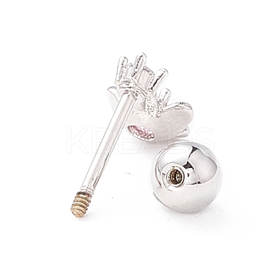 Pink Cubic Zirconia Sakura Cartilage Earrings for Women LS-EJEW-A065-05P-1