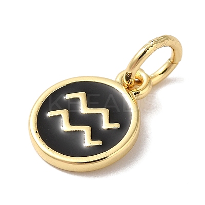 Real 18K Gold Plated Brass Enamel Charms KK-L216-001G-E01-1